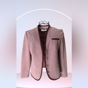 Vintage 1970’s Penny Young Mauve Blazer with Brown Accents. SMALL
